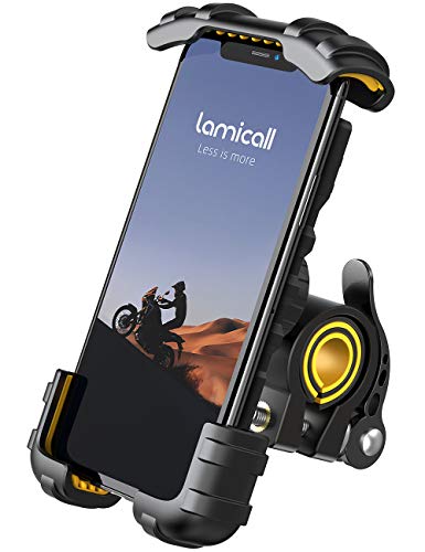 Porta Cellulare Moto Universale con 4 Angoli di Supporto Stabili per Smartphone da 4,7-6,7 Pollici Goigrn Porta Cellulare da Bici Porta Telefono Bici Ruotabile a 360°