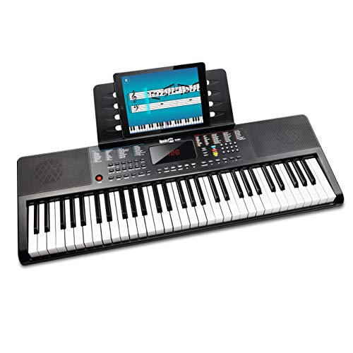61 Tasti Keyboard E-piano 128 suoni USB mp3 Rec supporto Sgabello Set Nero 