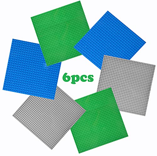Premium blu verde 6 confezione 6" x 6" baseplat. e piastre di base grigio impilabile 